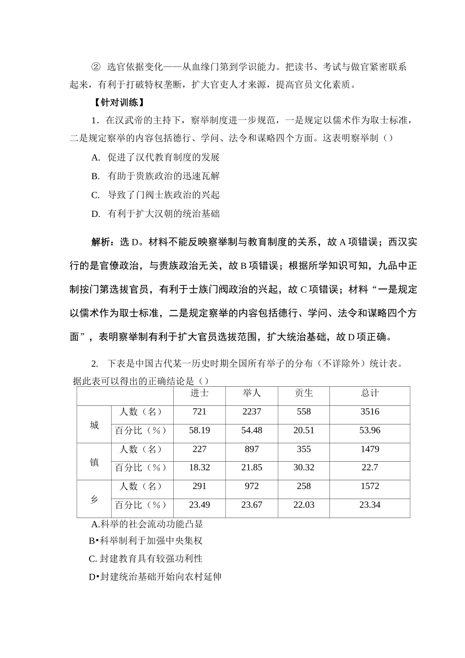 高中历史选择性必修一单元优化提升 (3)_第2页