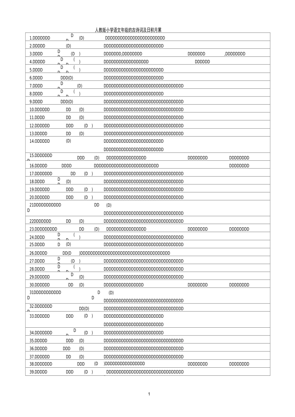 人教版小学语文教材中的古诗词(大全)_第1页