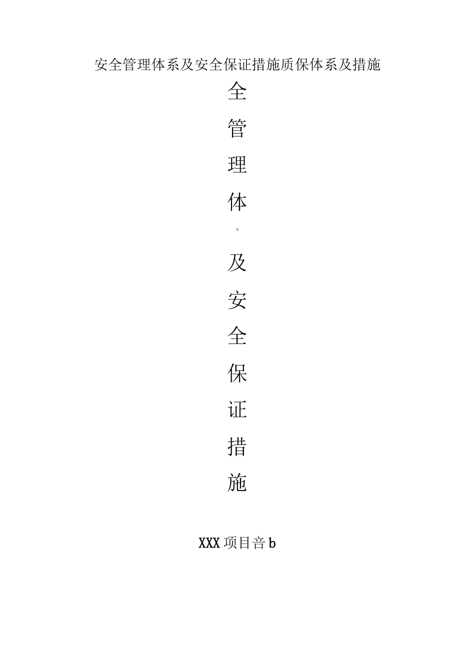 安全管理体系及安全保证措施质保体系及措施_第1页