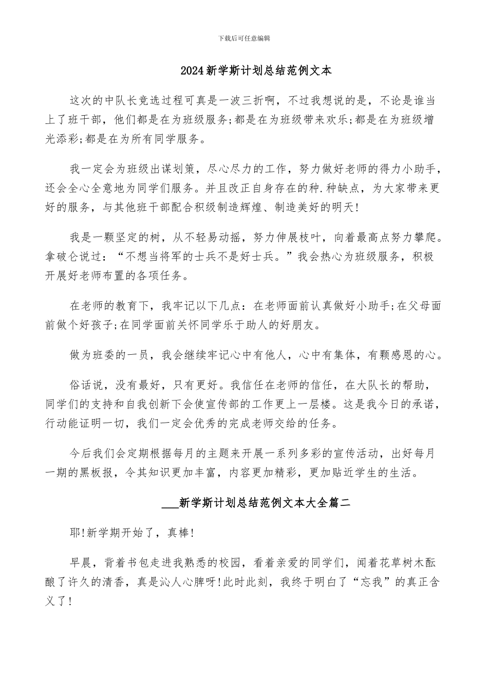 2024新学斯计划总结范例文本_第1页