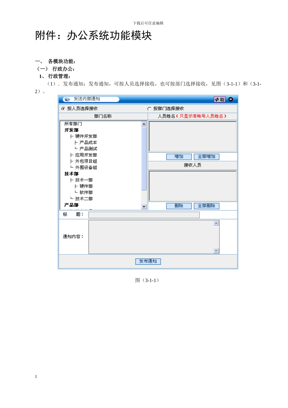 OA办公系统功能模块介绍（DOC49页）_第1页