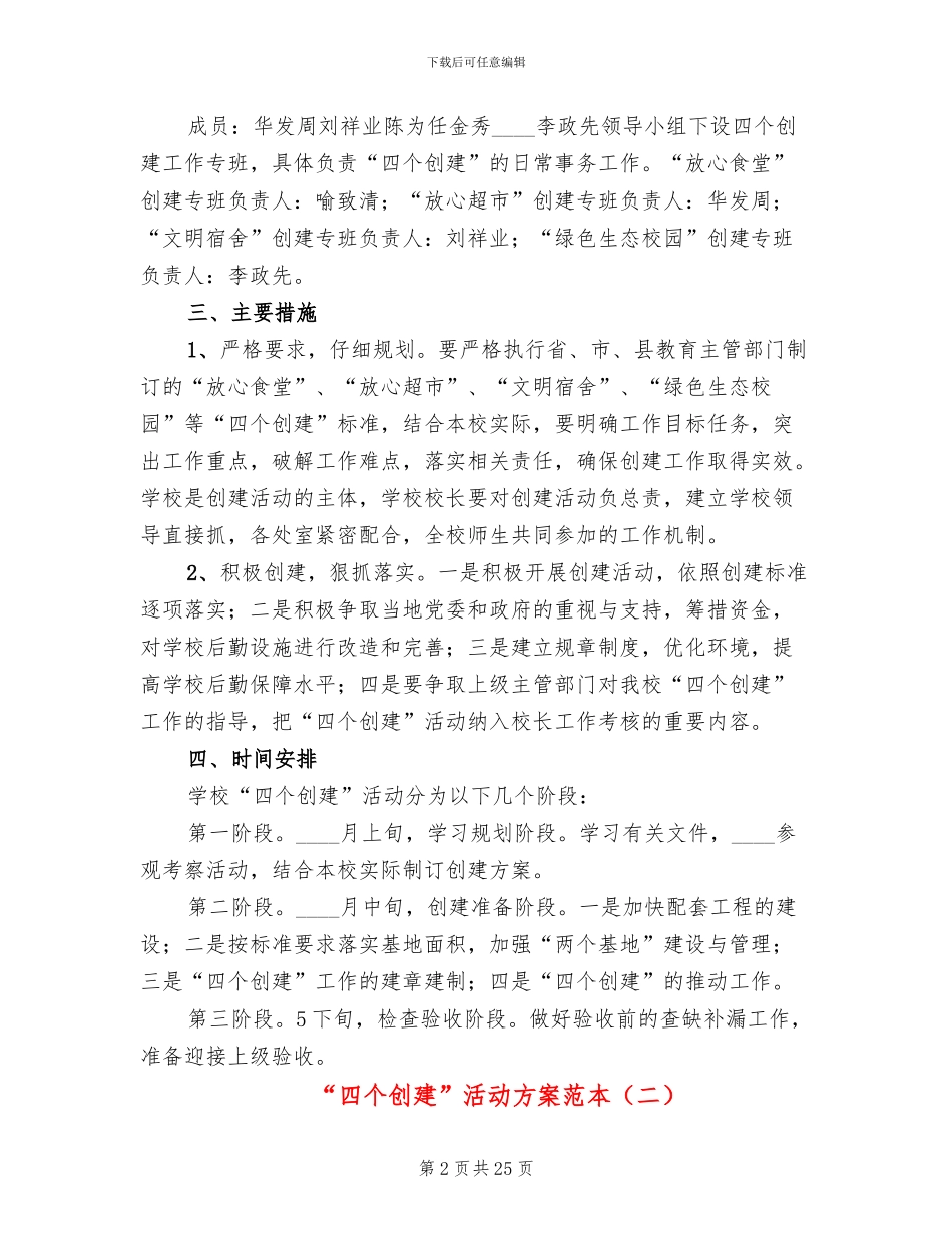 “四个创建”活动方案范本(6篇)_第2页