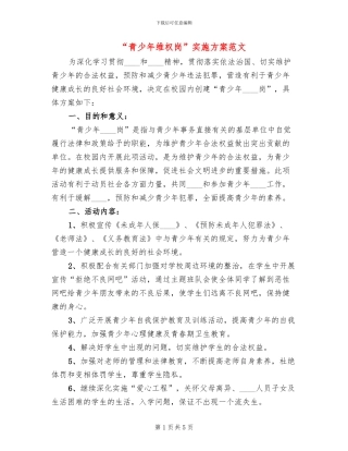 “青少年维权岗”实施方案范文
