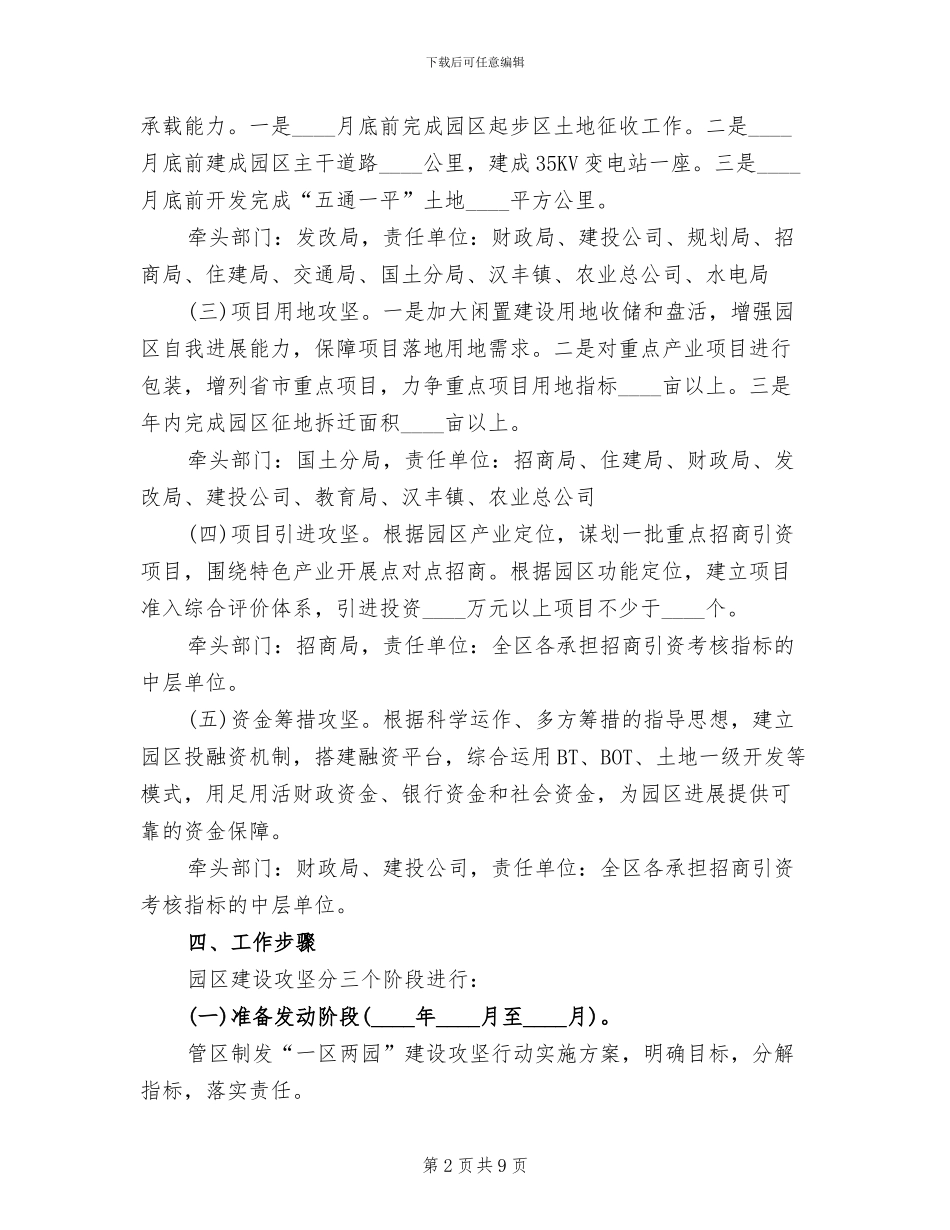 一区两园建设攻坚行动方案范文_第2页