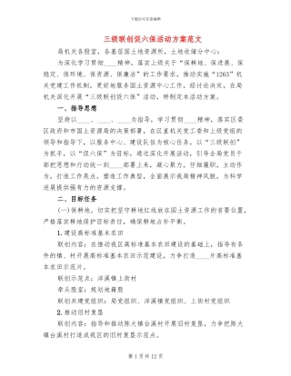 三级联创促六保活动方案范文