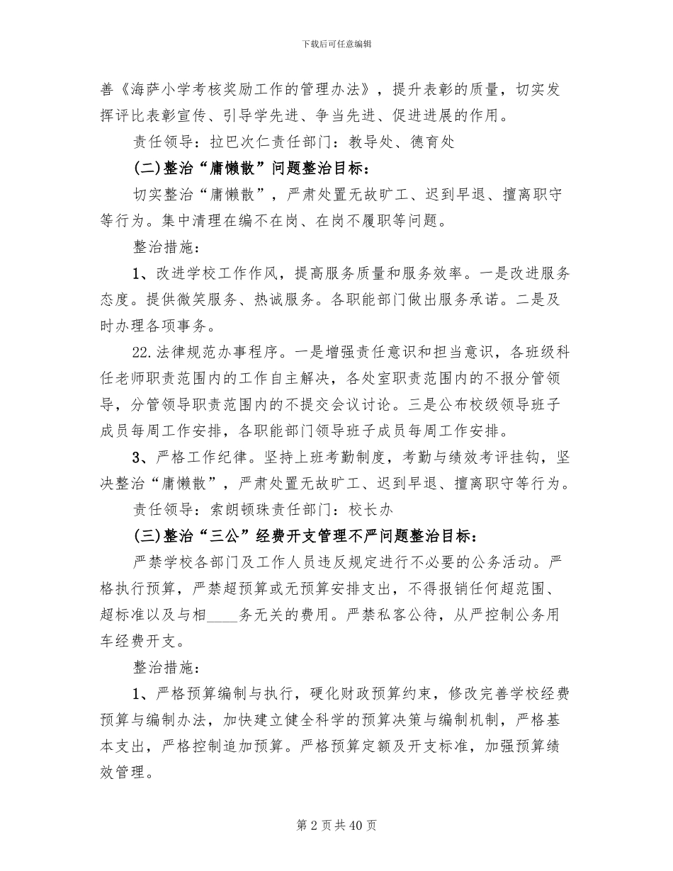 专项整治方案范本_第2页