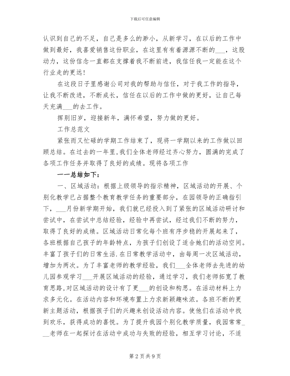 业务员2024年工作总结范文_第2页