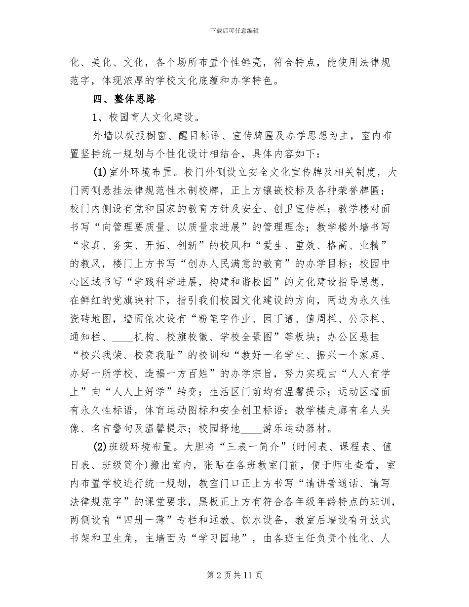 中学校园文化建设实施方案_第2页