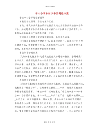 中心小学乡村少年宫迎检方案