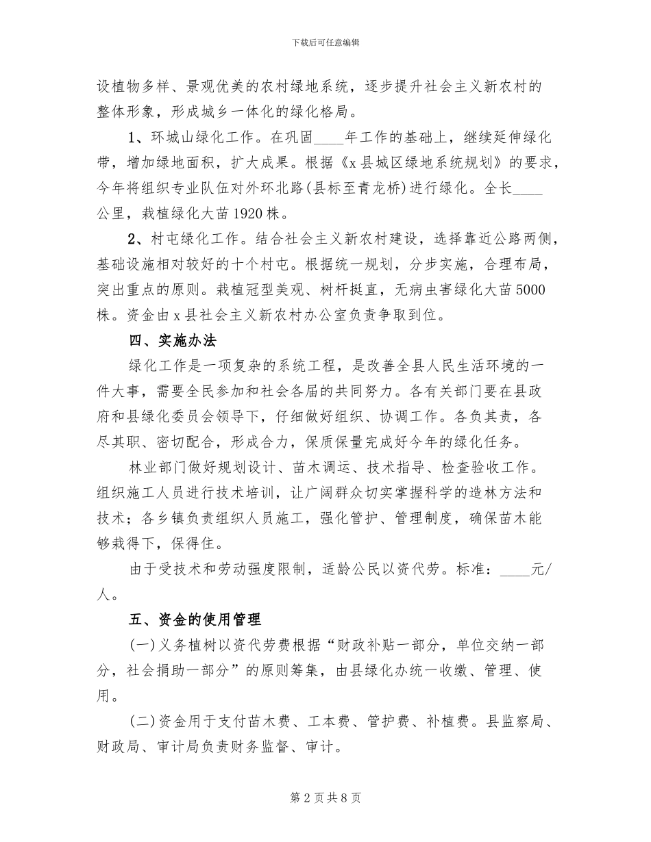 义务植树活动实施方案范文_第2页