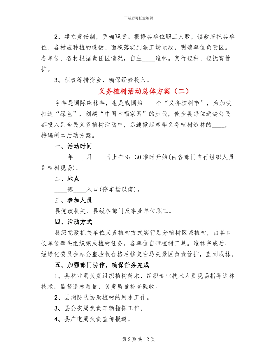 义务植树活动总体方案_第2页
