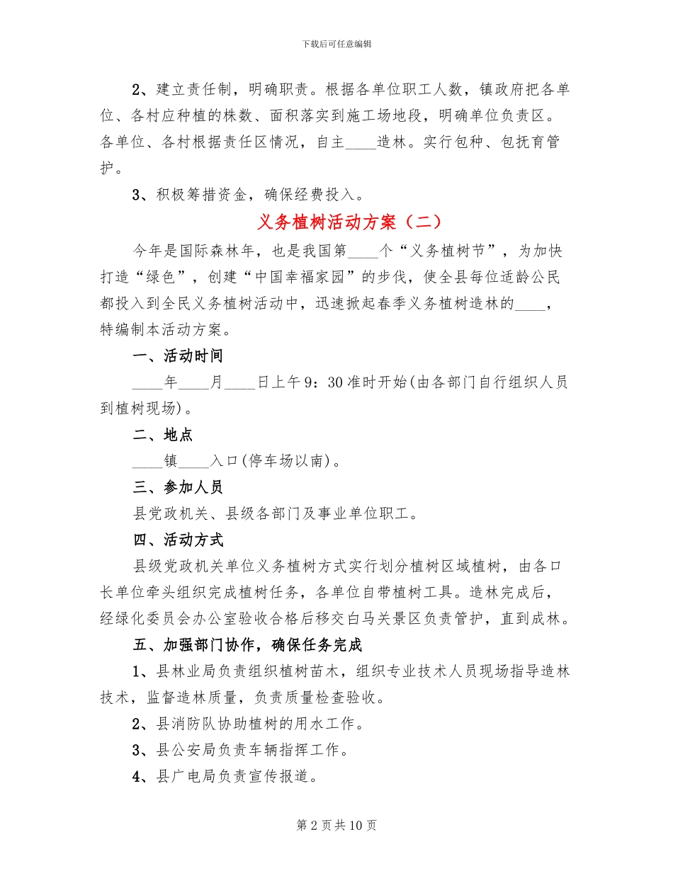 义务植树活动方案(7篇)_第2页