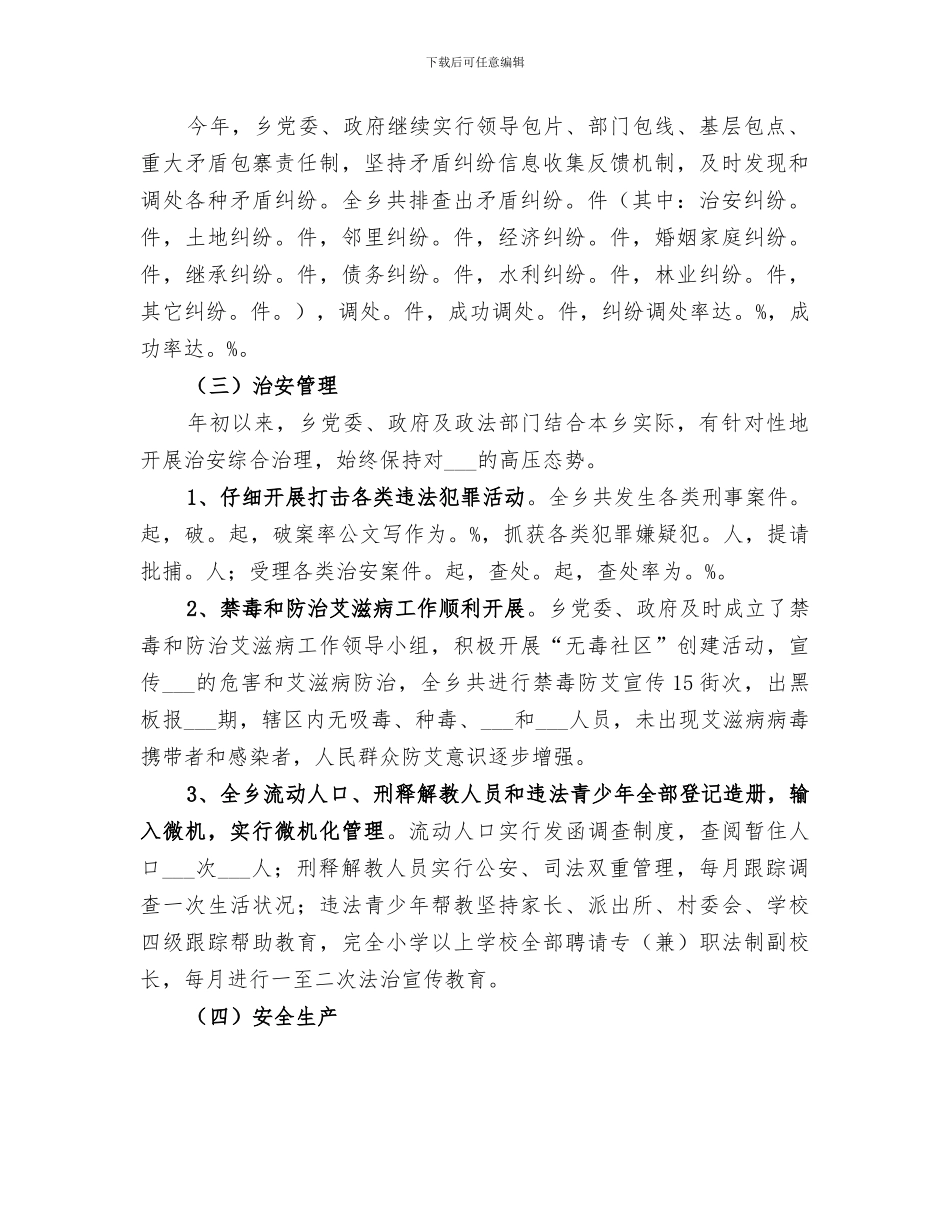 乡2024年社会治安综合治理工作总结_第2页