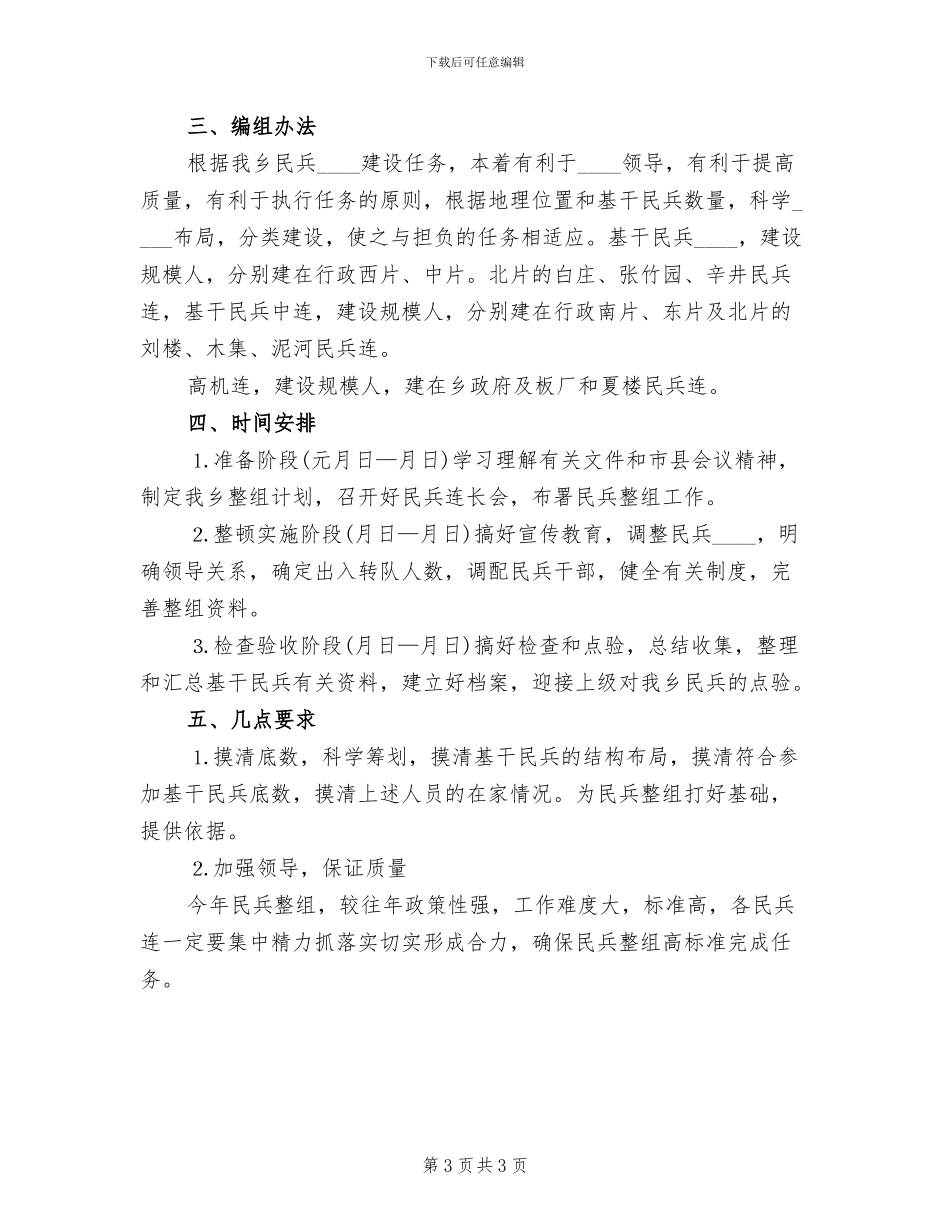 乡民兵组织整顿实施方案_第3页