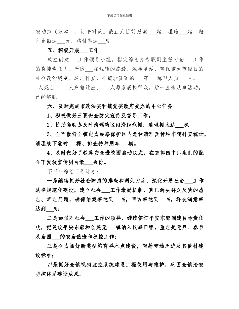 乡镇2024年上半年综治工作总结_第2页