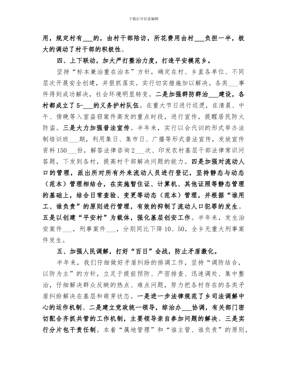 乡镇2024上半年社会治安综合治理工作总结_第2页