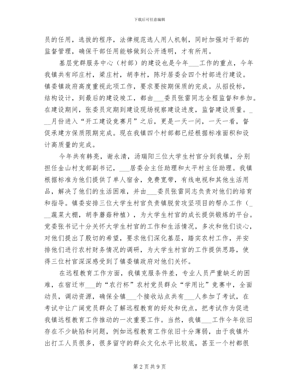乡镇2024年组织工作总结_第2页