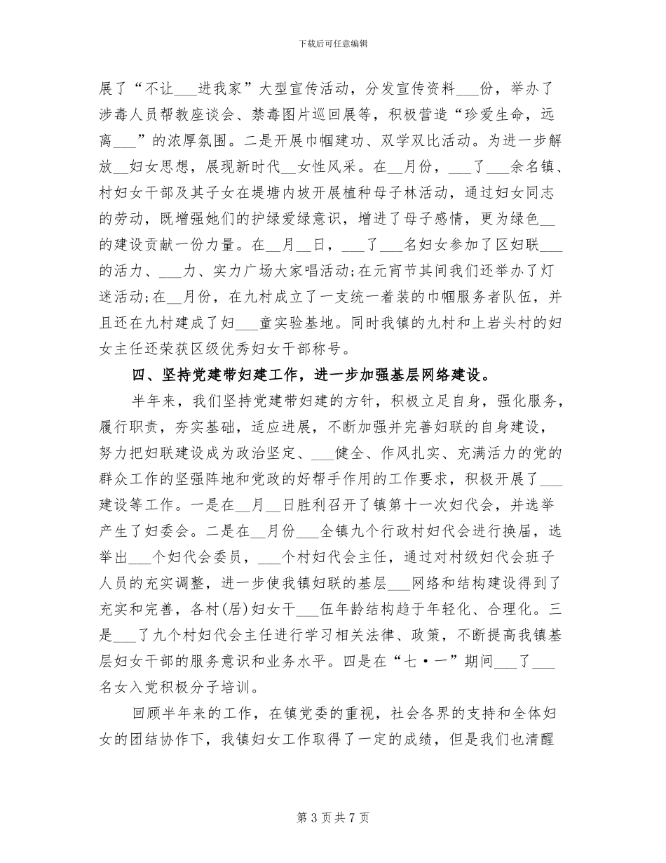 乡镇妇联2024上半年总结_第3页