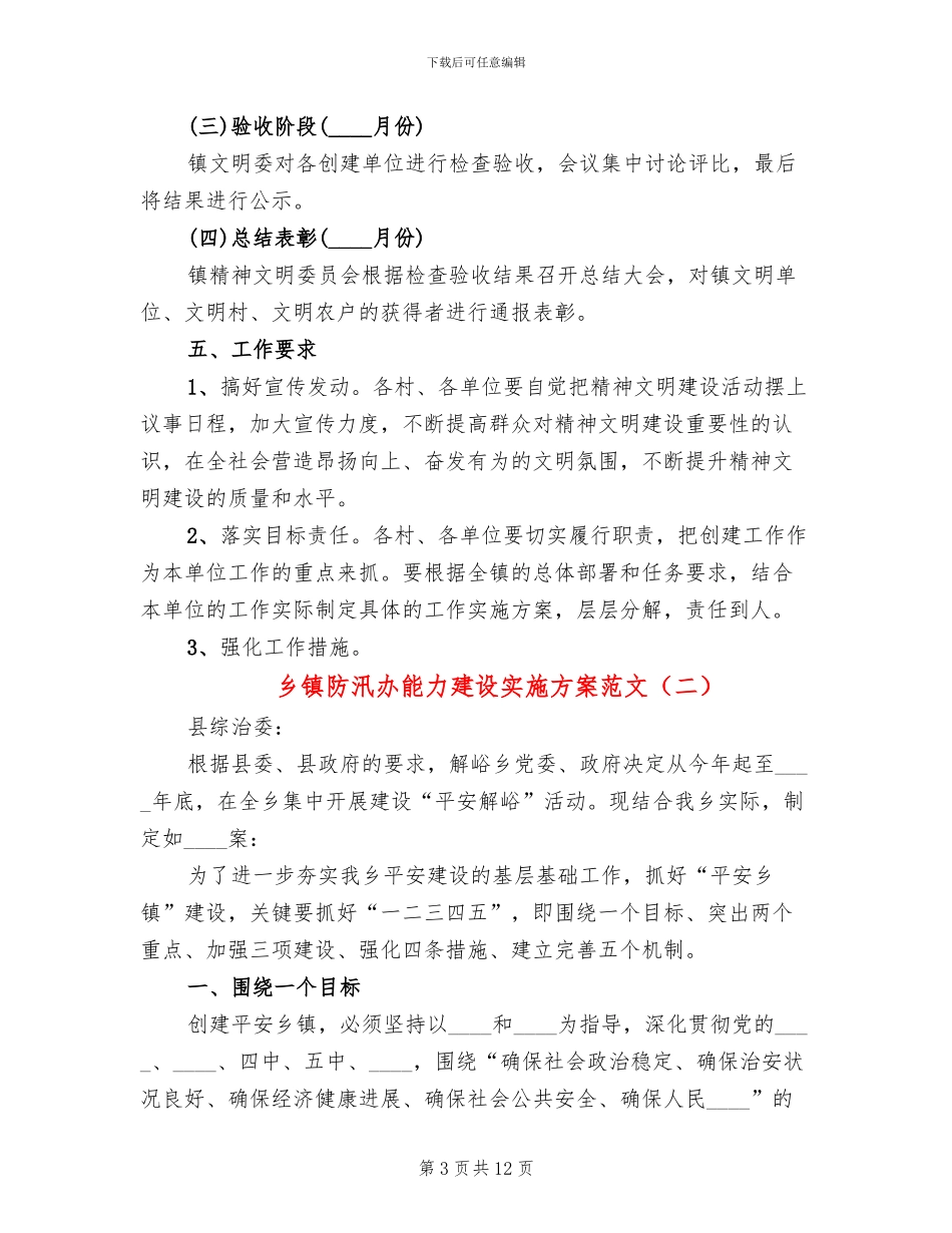 乡镇防汛办能力建设实施方案范文_第3页