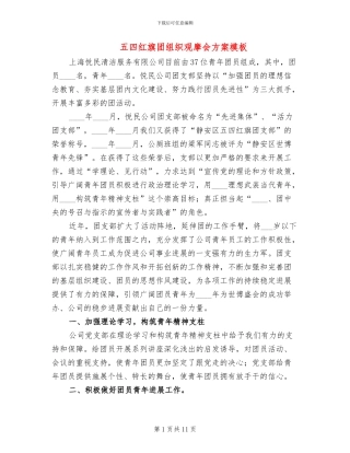五四红旗团组织观摩会方案模板