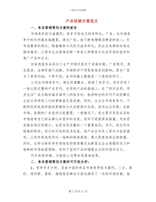 产品促销方案范文