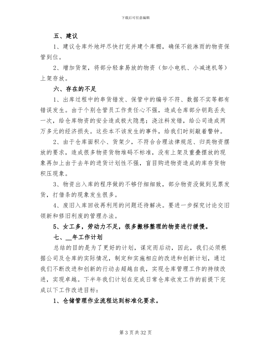 仓库管理2024年终工作总结范文_第3页
