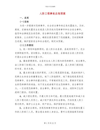 人防工程事故应急预案