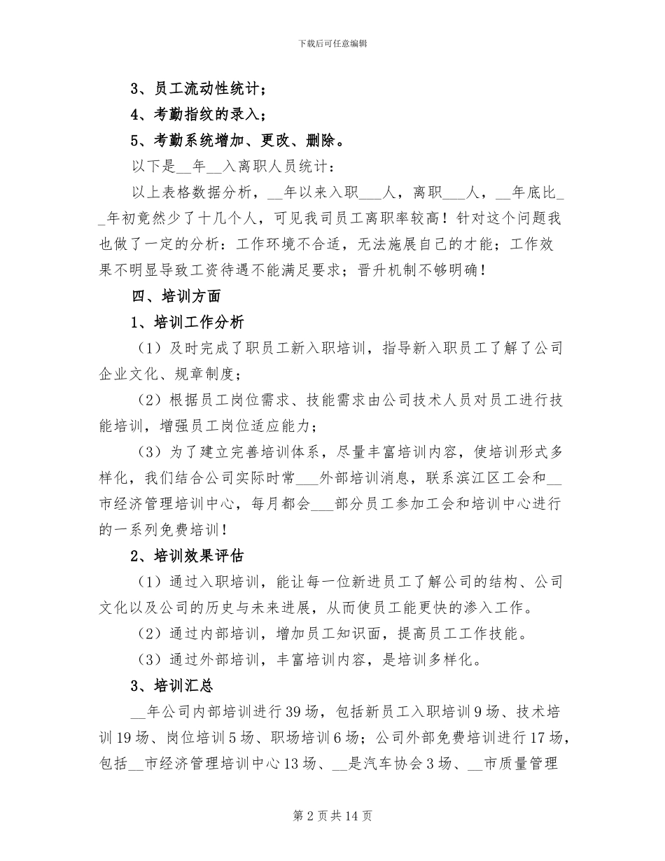 企业人事个人年终工作总结2024年_第2页