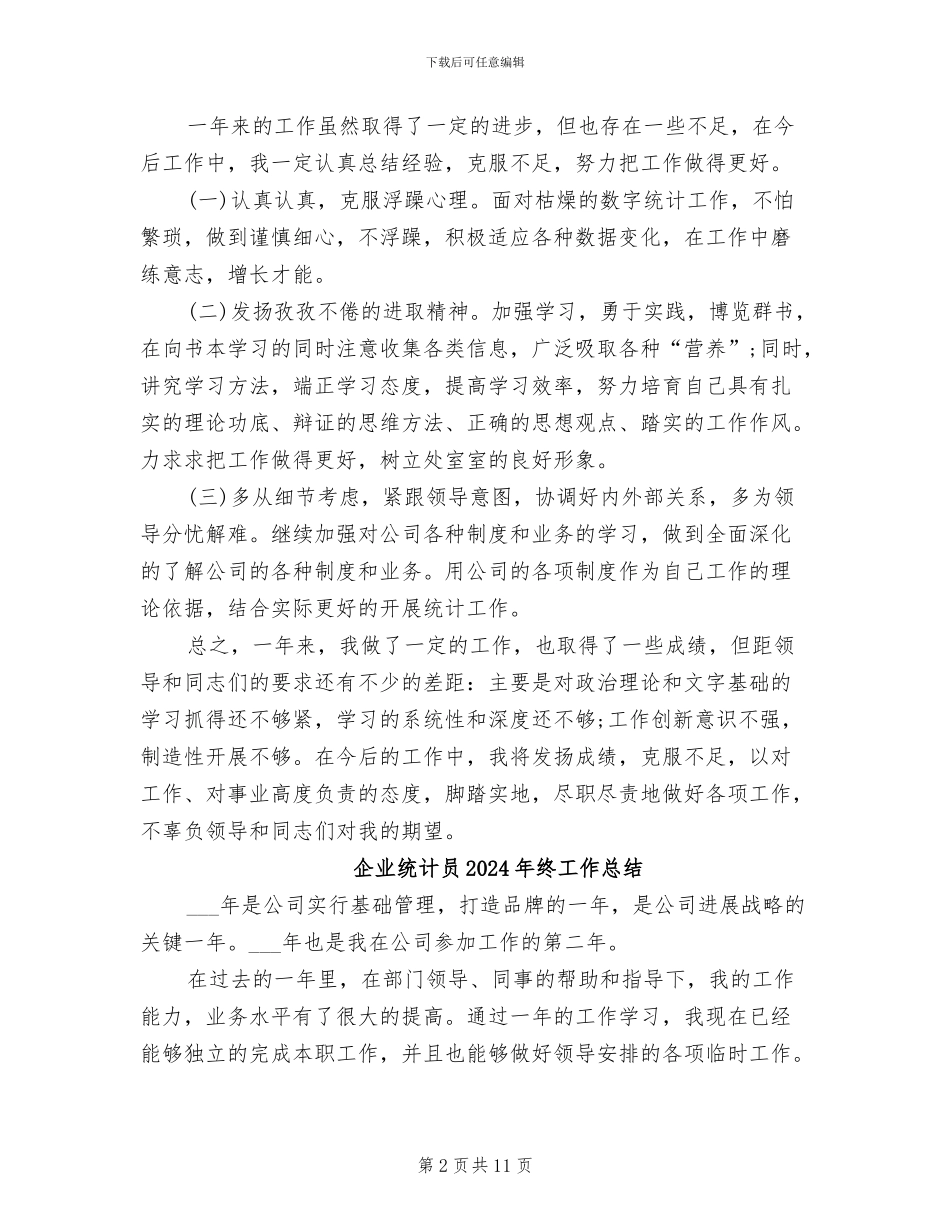 企业统计个人总结2024年_第2页