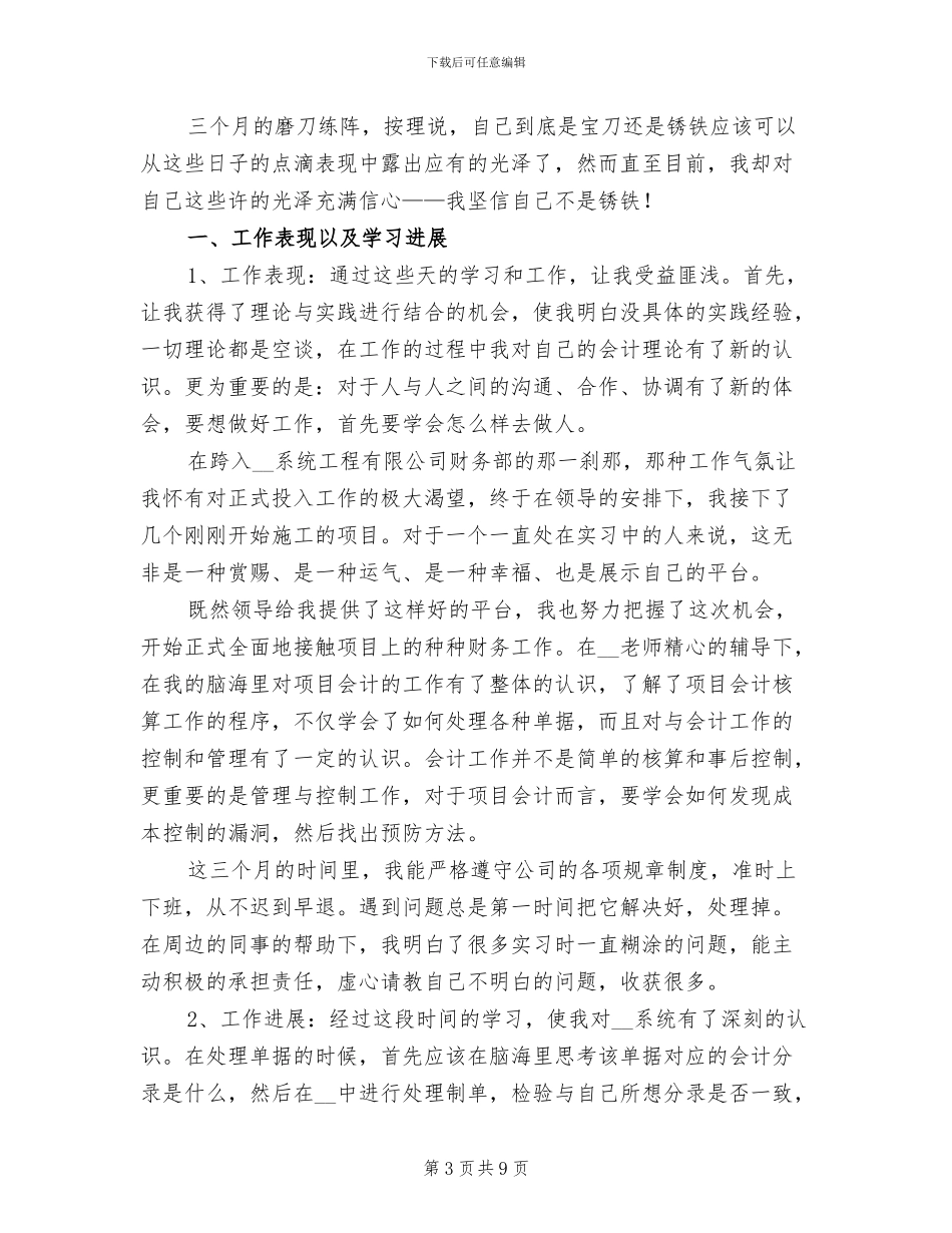 会计2024试用期工作总结_第3页