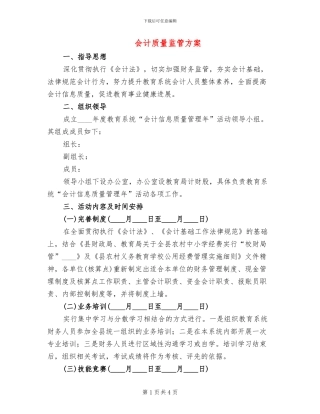 会计质量监管方案