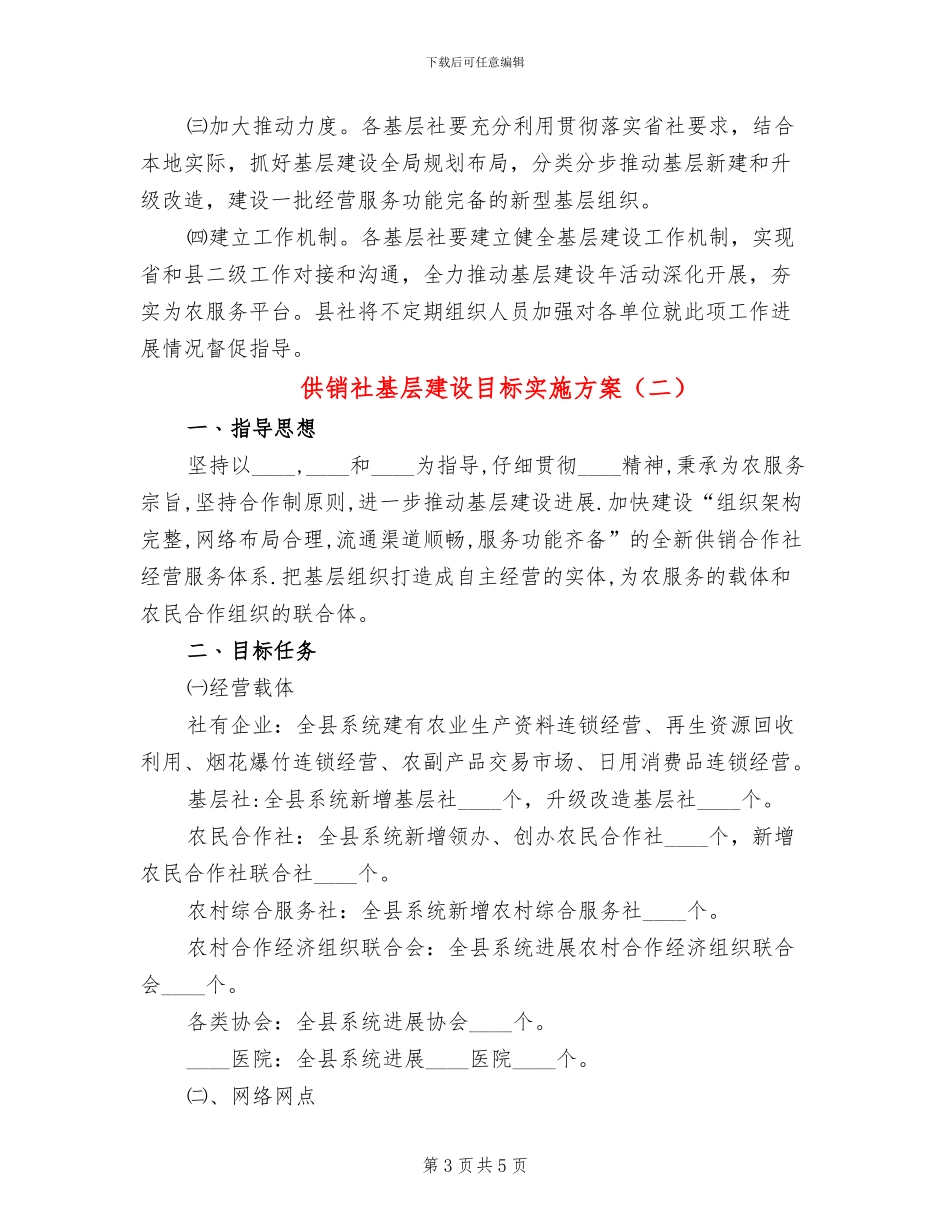 供销社基层建设目标实施方案_第3页