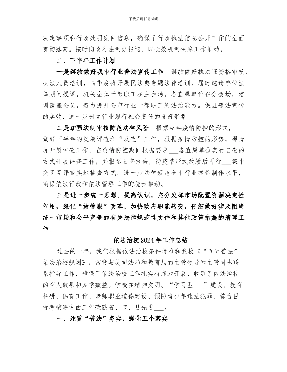 依法治市工作2024年上半年总结_第2页