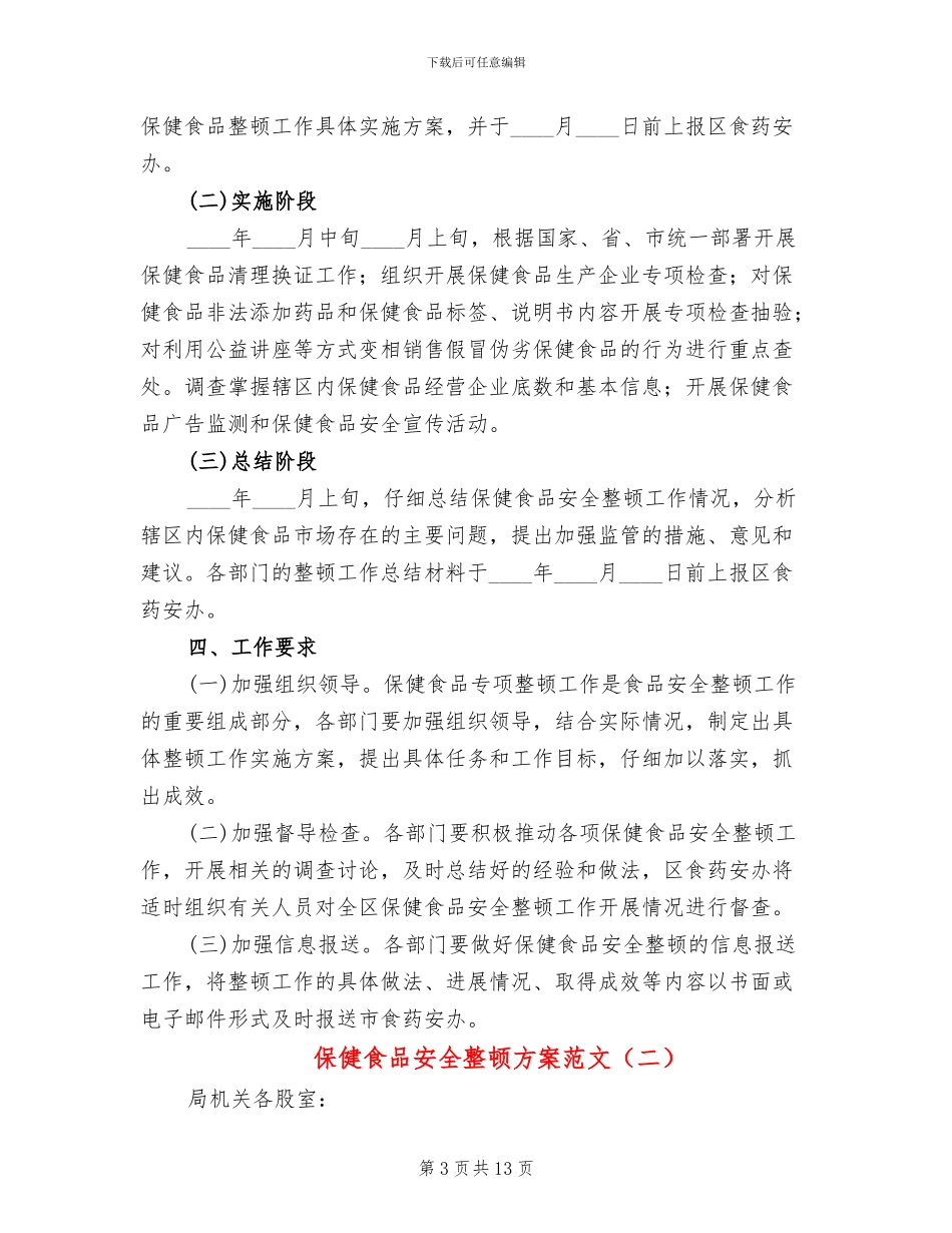 保健食品安全整顿方案范文_第3页