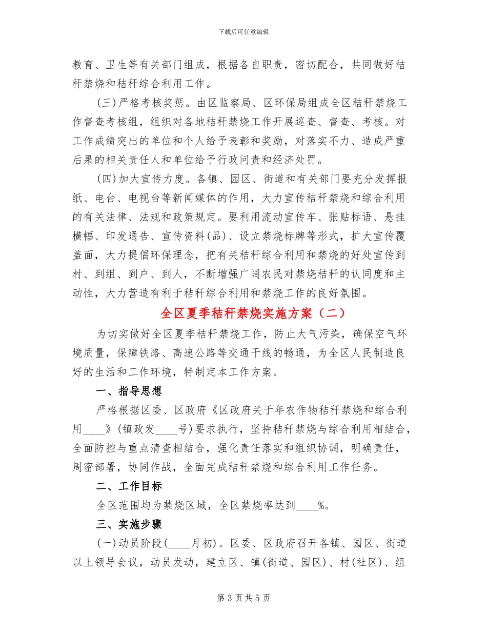 全区夏季秸秆禁烧实施方案_第3页