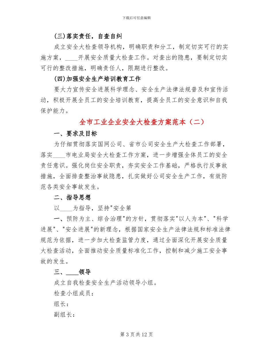 全市工业企业安全大检查方案范本_第3页