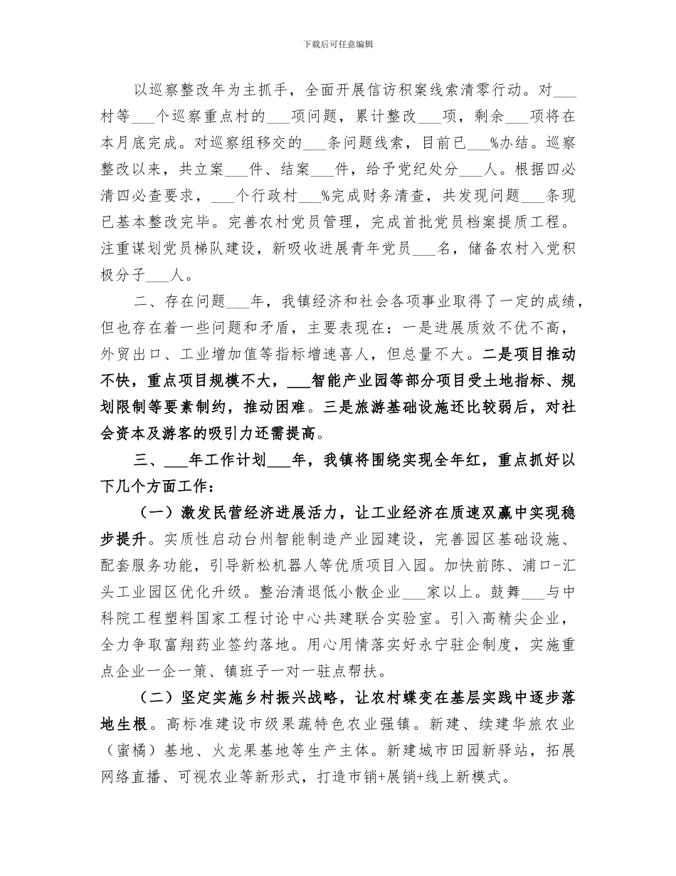 全镇2024年工作总结暨2024年工作思路_第3页