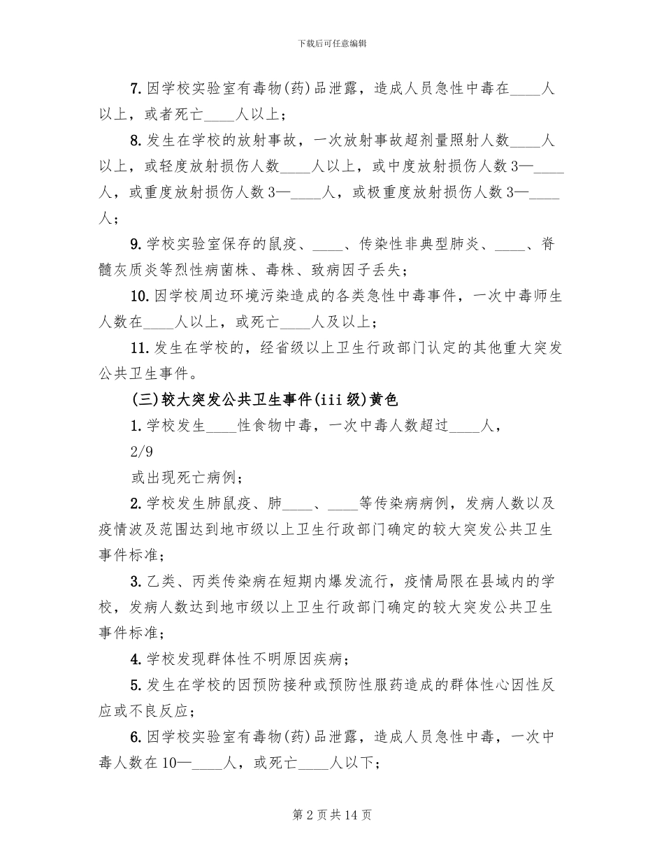 公共卫生突发事件处置应急预案范文(2篇)_第2页