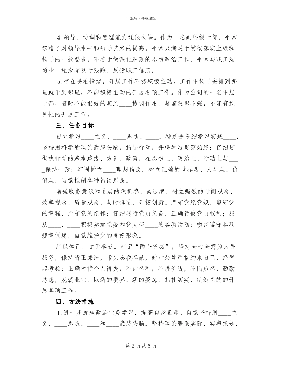 公司中层干部整改方案范文_第2页