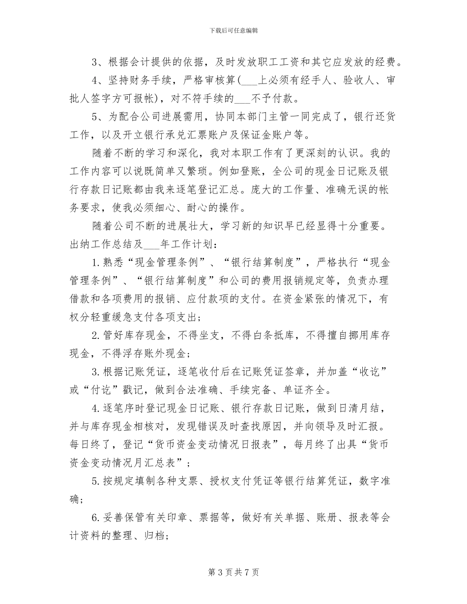 公司出纳2024年个人工作总结_第3页