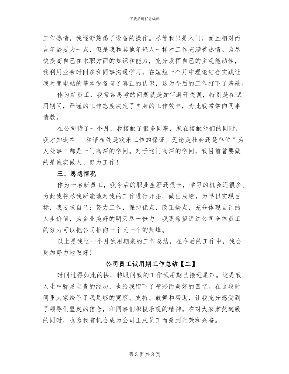 公司员工试用期个人总结2024年_第3页