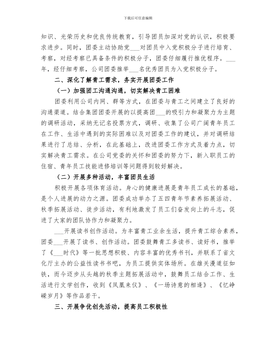 公司团委2024年度工作总结报告_第2页
