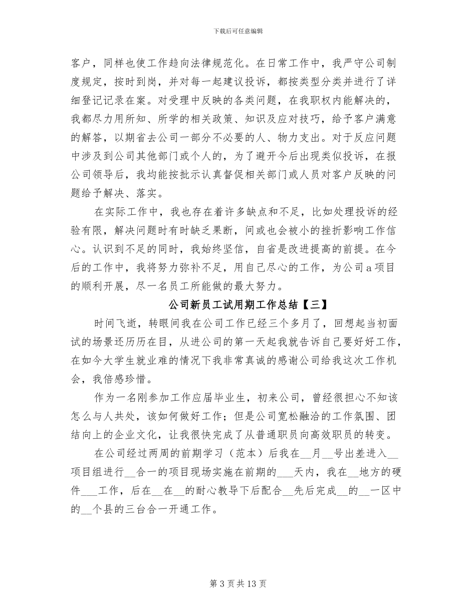 公司新员工试用期工作总结2024年_第3页