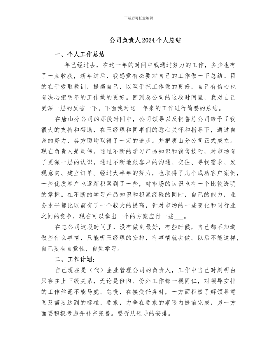公司负责人2024个人总结_第1页