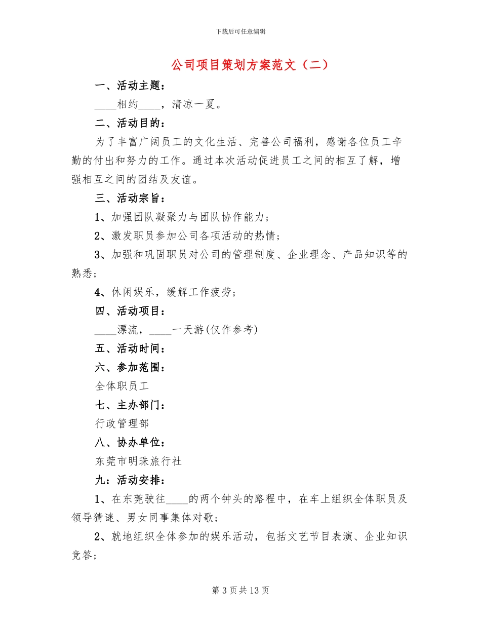 公司项目策划方案范文_第3页