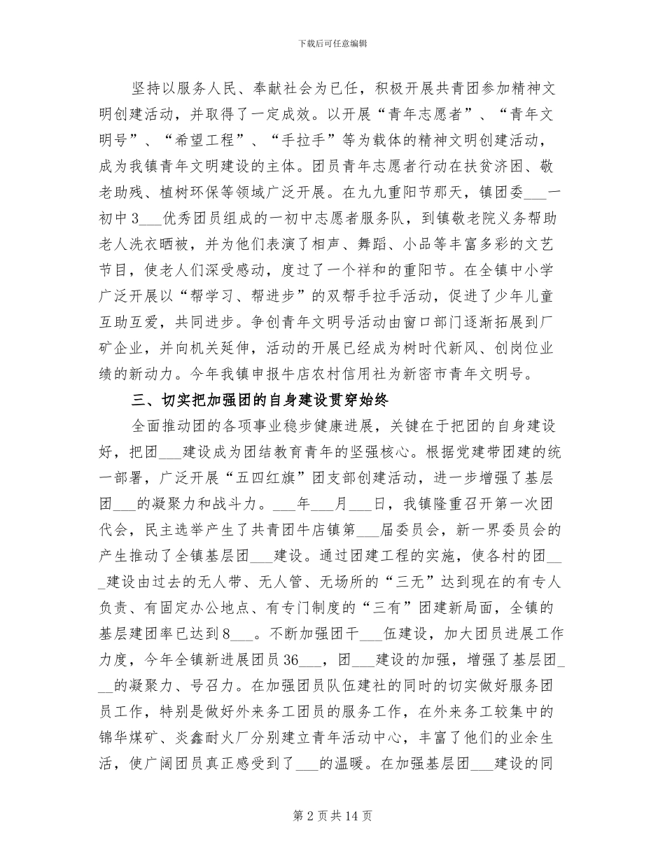 共青团镇委员会2024年工作总结_第2页