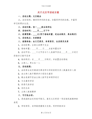 关于元旦节活动方案