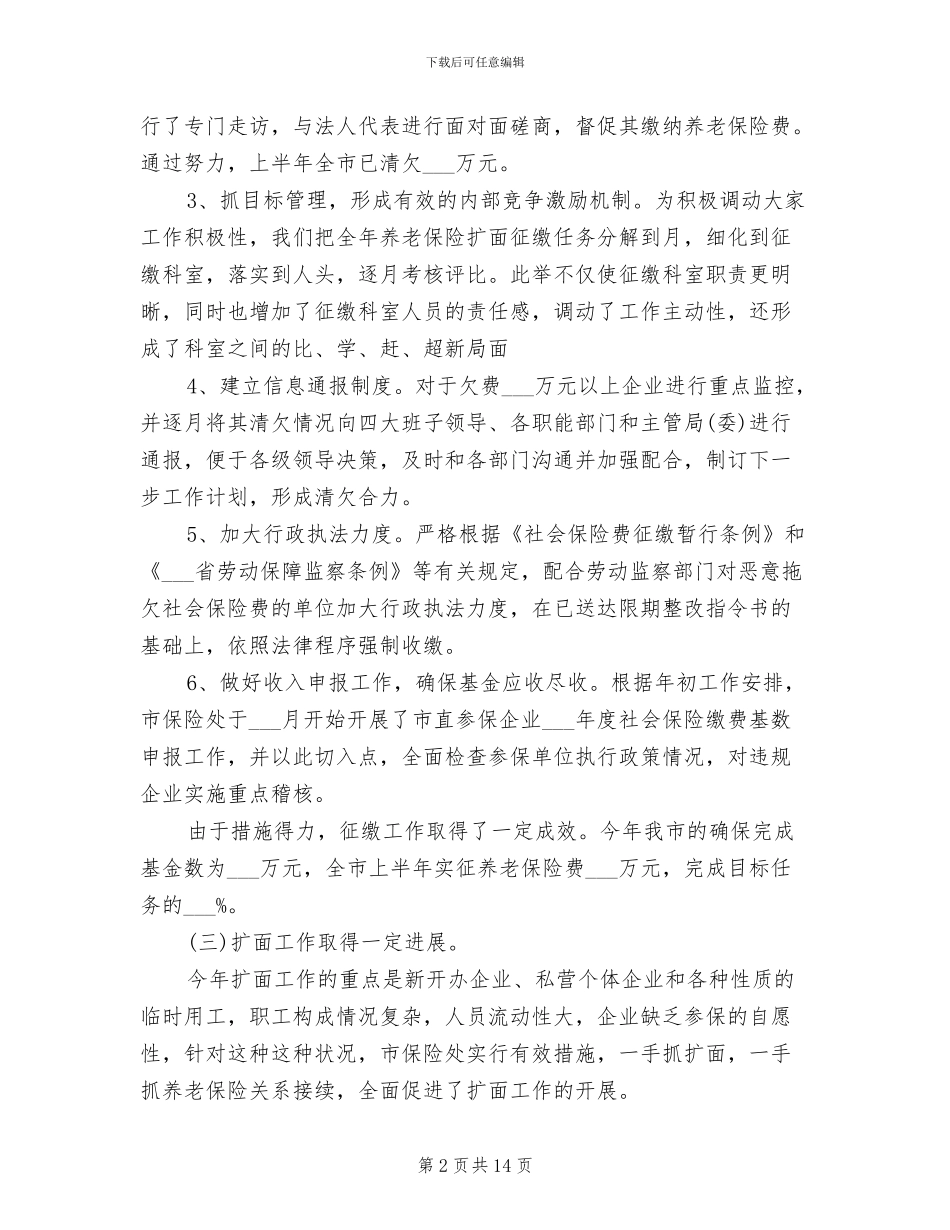 养老保险2024年度总结范文_第2页