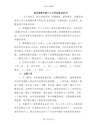 养老保险年度个人工作总结2024年