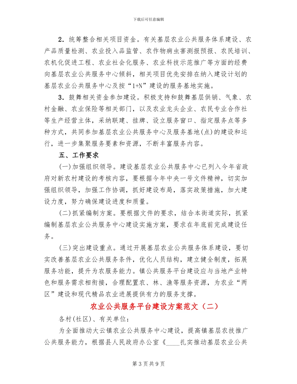 农业公共服务平台建设方案范文(3篇)_第3页